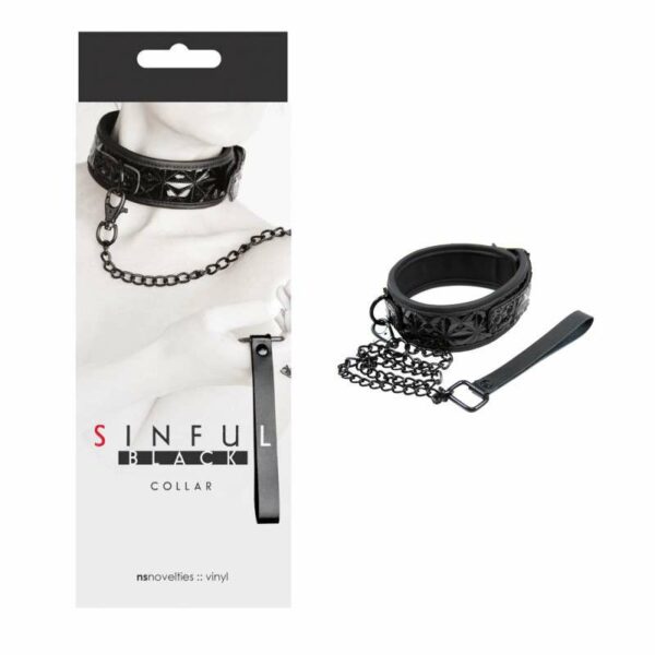 Ovratnik s vodilicom "Sinful Collar Black"