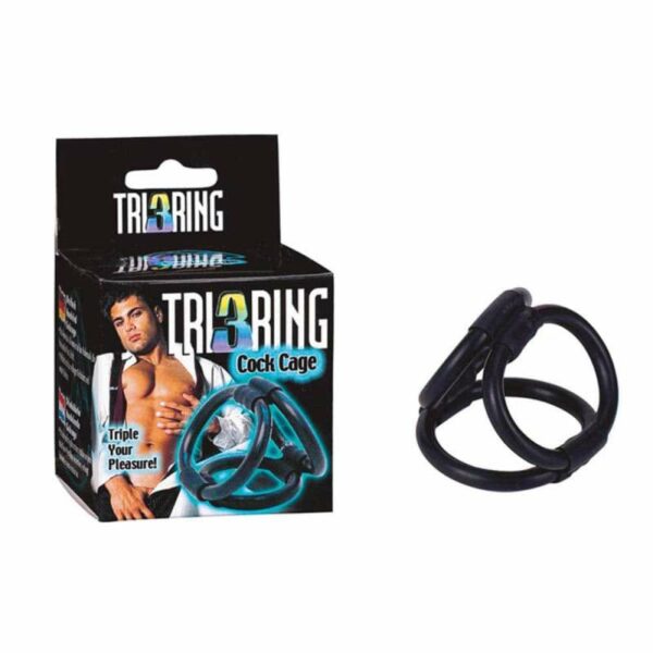 Prsteni za penis i testise "3 Ring Cock Cage"