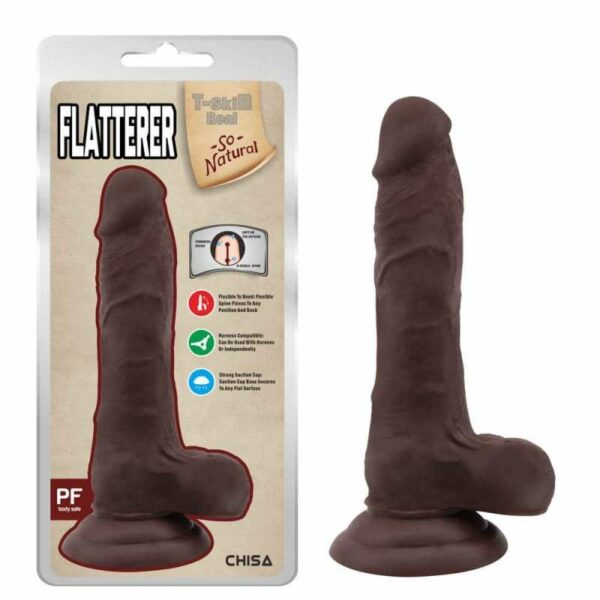 Dildo Chisa Novelties "T-skill Real Flatterer", 18cm, smeđi