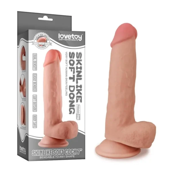 Dildo Lovetoy "Skinlike Soft Dong 7 inch", boja kože