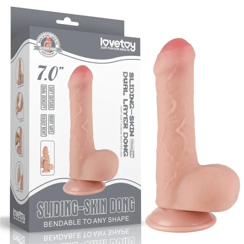 Realistični dildo Lovetoy, 18 cm, boja kože
